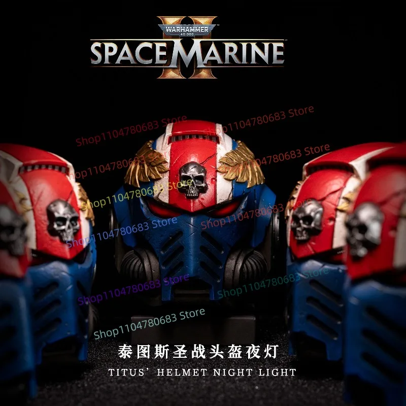 Starforged Official Licensed Warhammer 40K Space Marine Titus Holy Warrior Helmet Induction Night Light, Ornament, Holiday Gift
