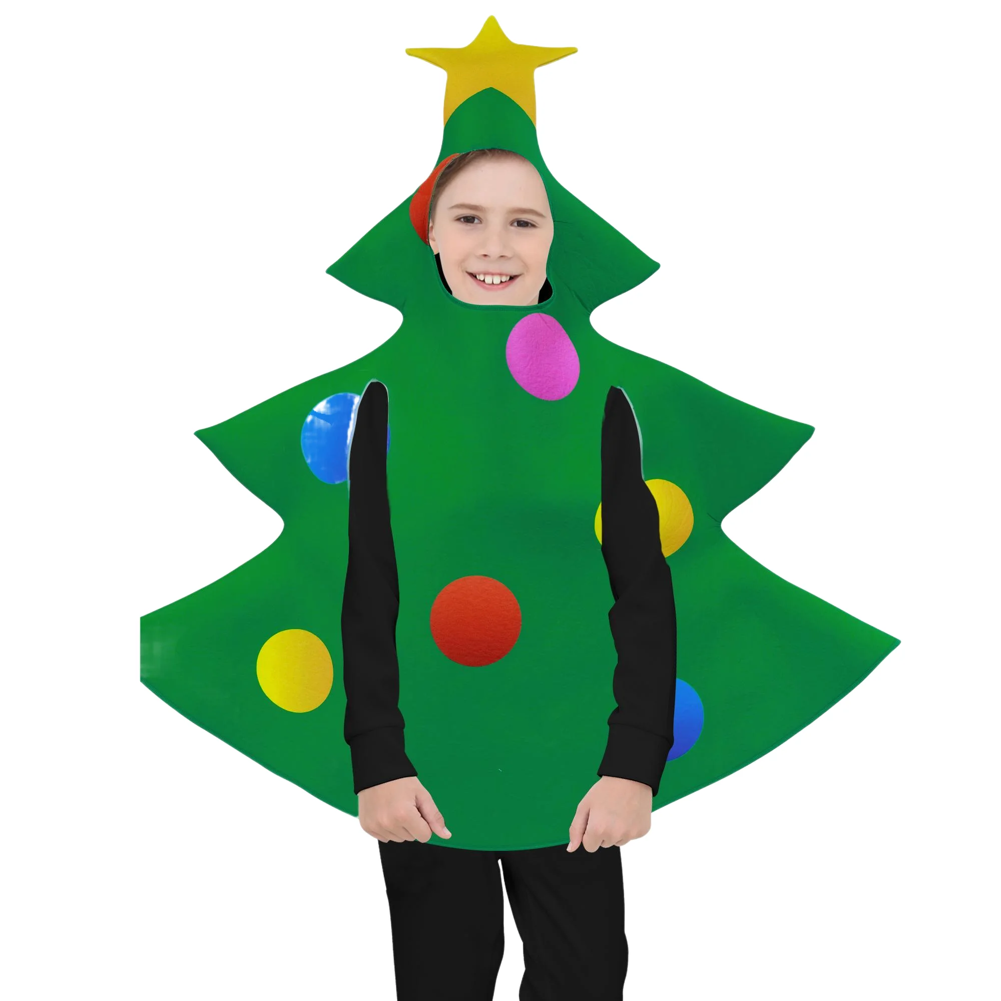 Christmas Tree Cosplay Costume Adult Boy Girl Snowman Xmas Suit Fancy Party Disguise Clothes Holiday Dress Up Carnival Jumpsuit