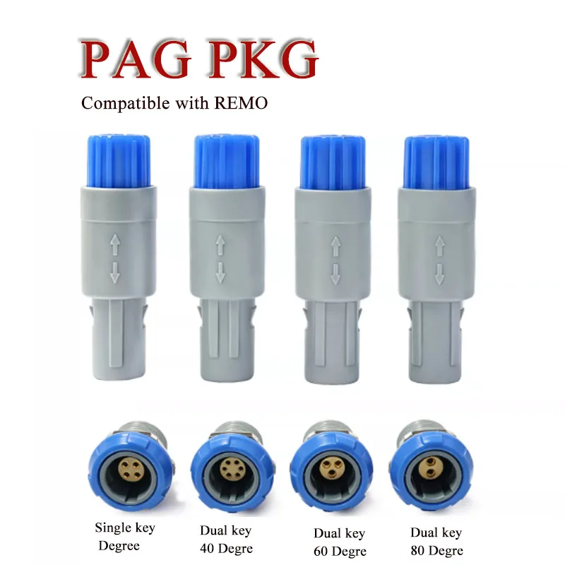 Compatible with REMO 1P PAG PKG PLG ush-Pull Connector 2/3/8/6//8/12Pin Self-locking Aviation Plug Socket  Medical Plastic Head