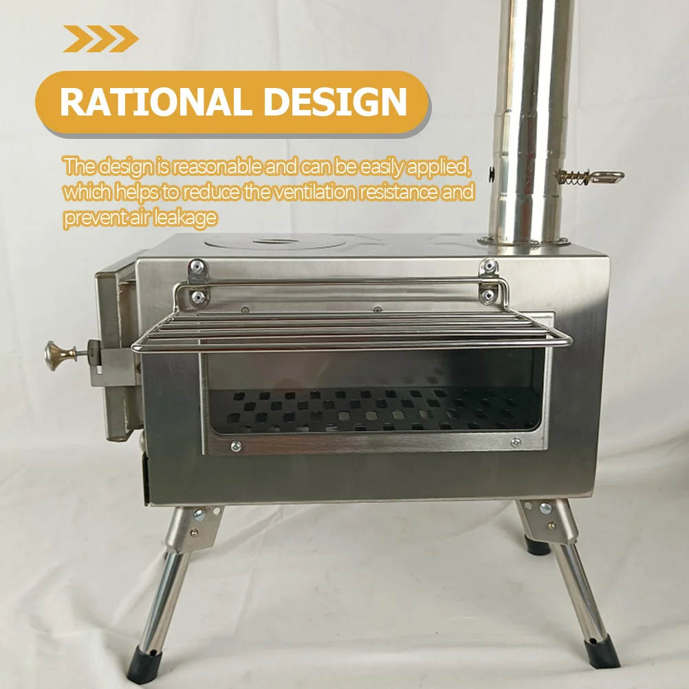 

Adjustable Stainless Steel Chimney Flue Outdoor Stove Pipe Exhaust for Camping Flexible Heating Stove Vent Outdoor Exhaust