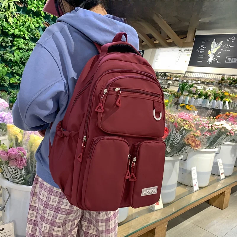 

Large Capaci Multi-Layer ket Bapa Casual Travel Women's Double oulder Bag High School College Students Cuter Bag