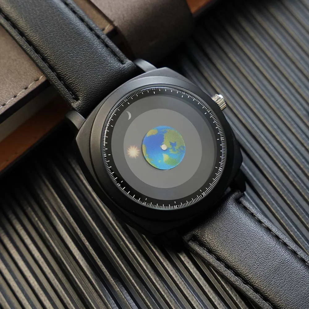 YAZOLE Men Watches Minimalist Style Simple Quartz Wristwatches Waterproof Student Clock Unique Sun Moon Earth hands reloj hombre