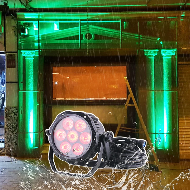 Projecteur LED extérieur Par 7*10W RGBW 4en1/6en1 LED étanche, projecteur LED Par