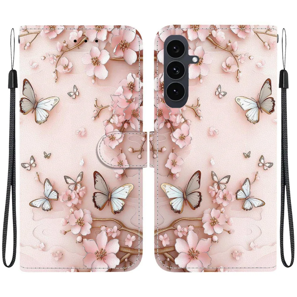 

Floral Wallet Case for Coque Samsung Galaxy S23 S22 S21 FE 5G A34 A51 A54 S 21 20 S24 Ultra S20 S10 Plus A14 A52 A71 Flip Cover