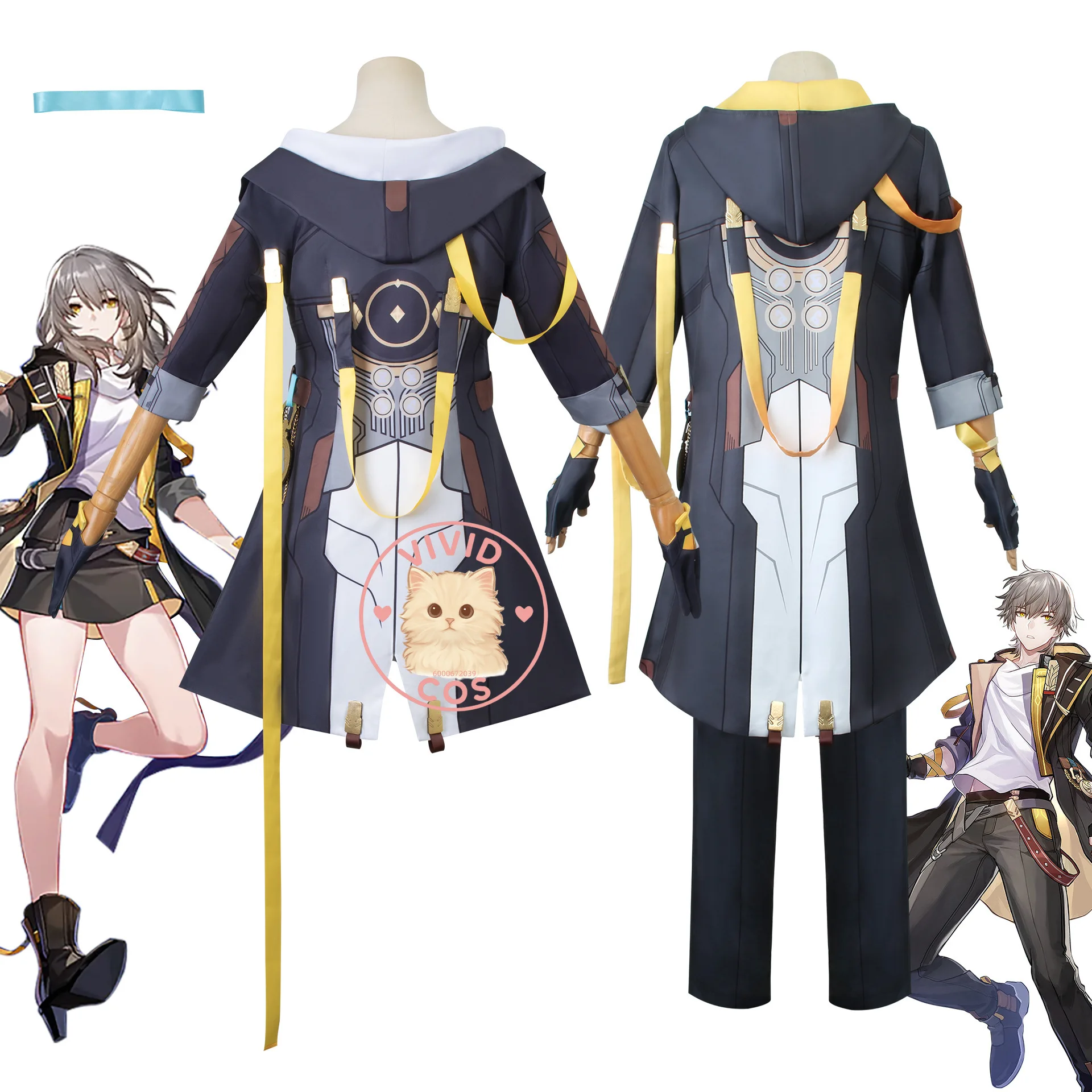Популярная игра Honkai Star Rail Косплей Костюм Аниме Trailblazer Унисекс Экипировка Парик Классическая униформа для Comic Con Хэллоуин Вечеринка