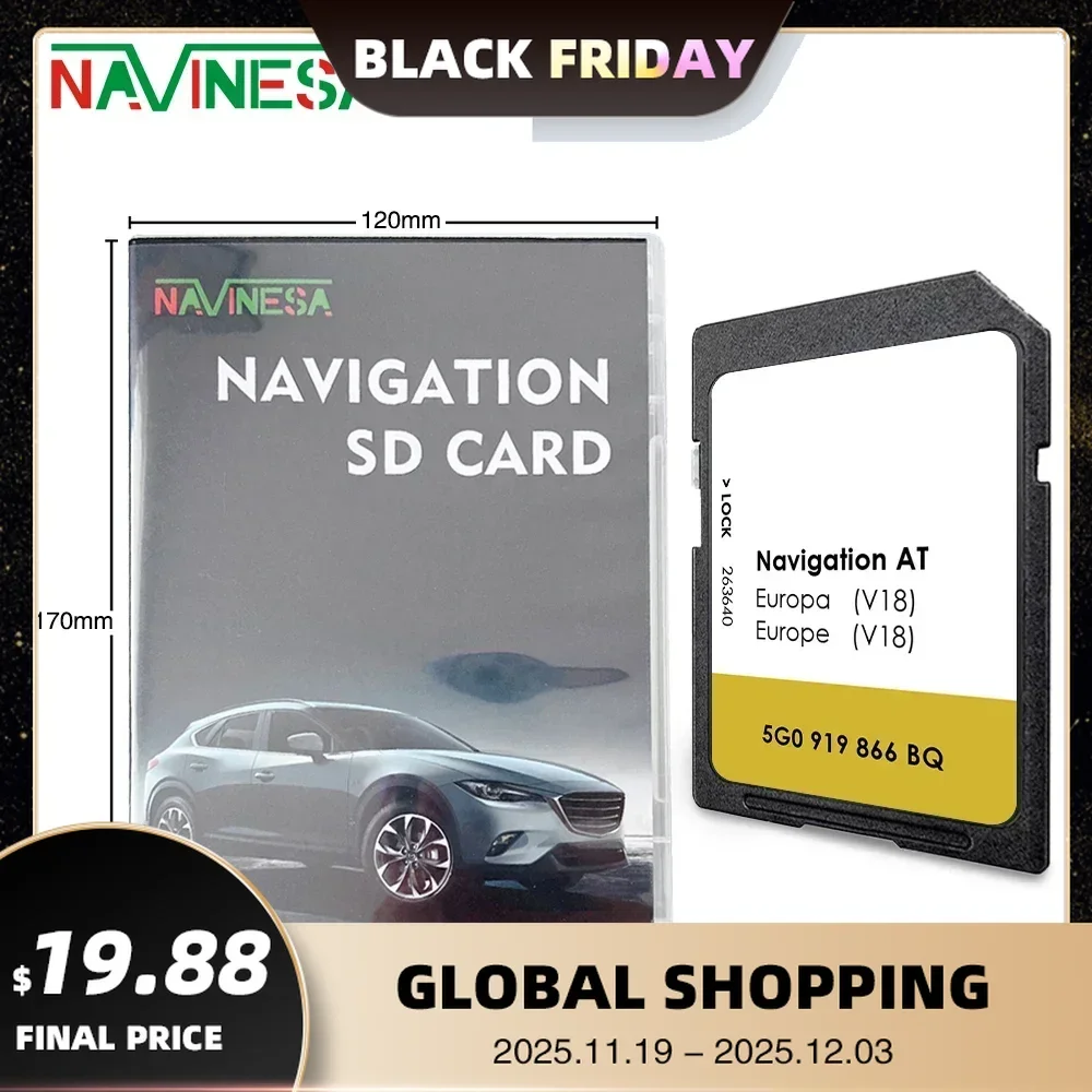 

AT V18 Discover Media MIB1 Navigation for Golf all variants 2013 2015 Map UK GB Europe Ireland Sat Nav SD Card One Day Delivery