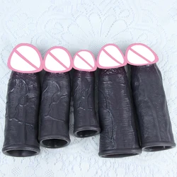 Enlargement Dildo Penis Covers Extender Men's Condoms Silicone Dick Pump Condoms Cock Ring Adult Sex Toy For Male Longer Lasting