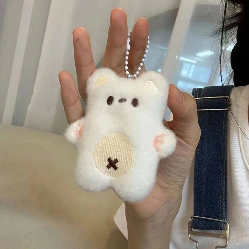 Interessante giocoso orsetto peluche divertente ciondolo carino portachiavi accessori Squeaking approvazione borsa bella bambola portachiavi