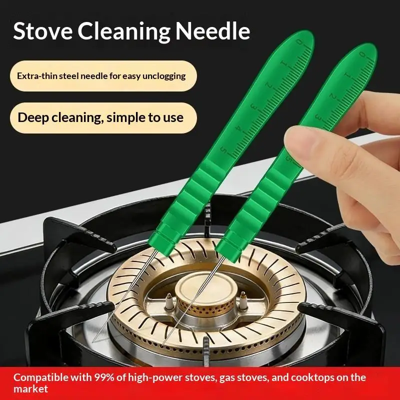 [5pcs Household Cleaning Needle For Stove Burner Household Stove Unclogging Needle Stove Hole Blockage Long Cleaning Needle]