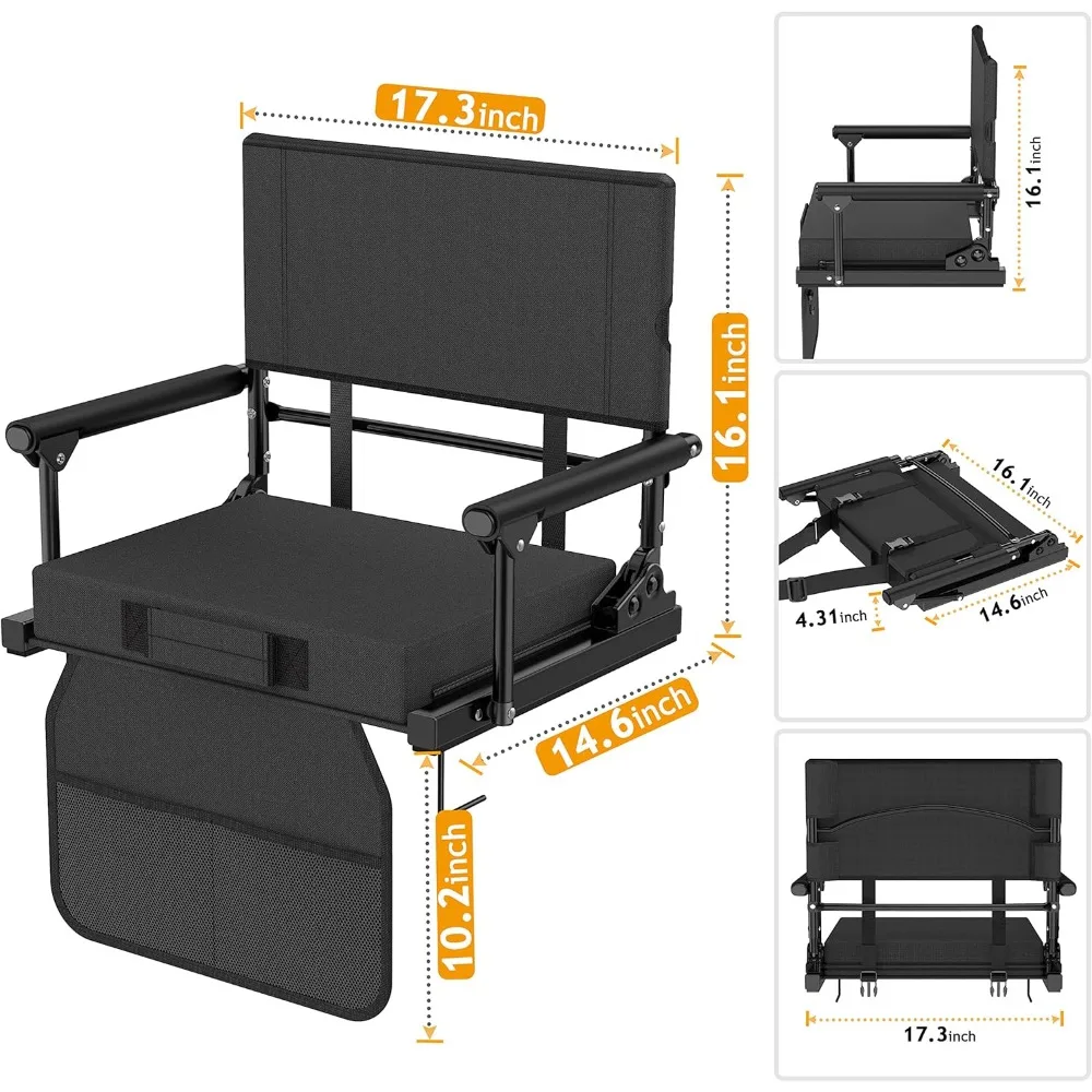 背もたれ付きブリーチャー用スタジアムシート,定格600ポンド,軽量,非常に柔らかく快適なクッション
