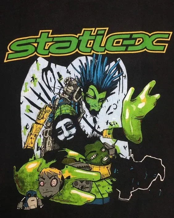 Vintage 90s Static X grind on It T-Shirt Cotton For Men Women Tee S-5XL