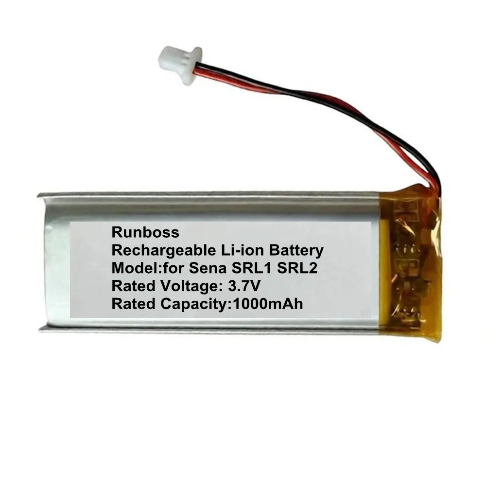1000mAh 3.7V Wireless Headset Battery PTC802050 For Sena SRL2 SRL1 SRL-01 (SP51) SHOEI Neotec II GT-Air II J-Cruise II 2 3 Wires