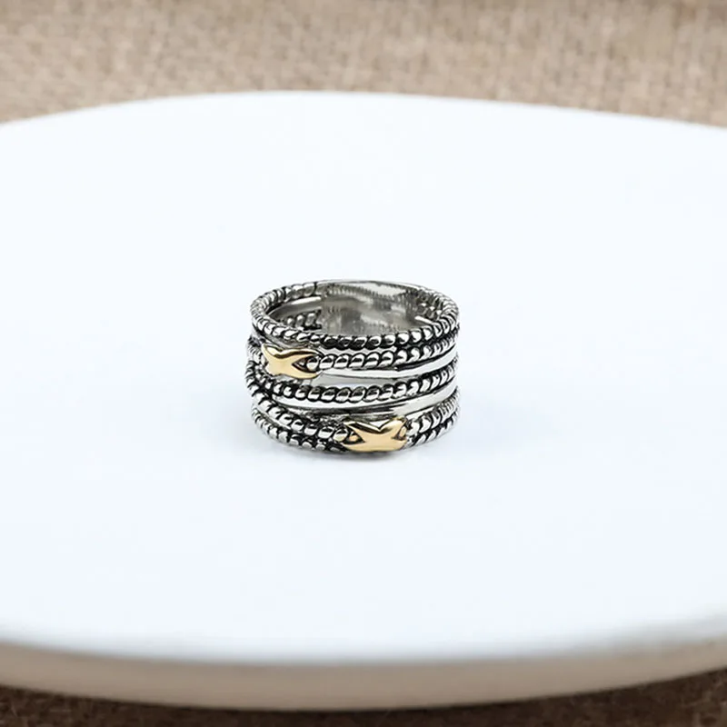 

DY Yourman Classic Ring S925 Popular Fashion Brand Couple Button Party Gift Gold and Silver Ring