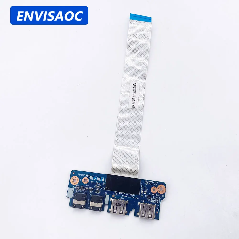 

For ASUS R700 R700V K75 K75V K75VJ K75VM X5EA laptop USB Audio headphone jack board QCL70 LS-8222P