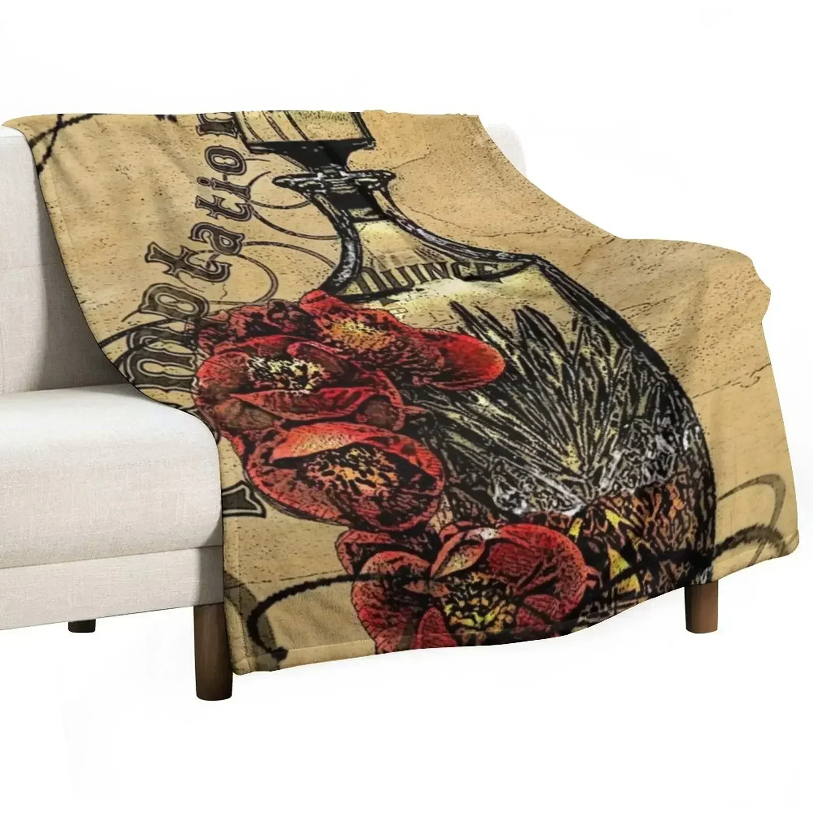 

Flower Of Temptation: Quince Throw Blanket Decorative Beds Soft Beds Fashion Sofas Soft Plaid Blankets