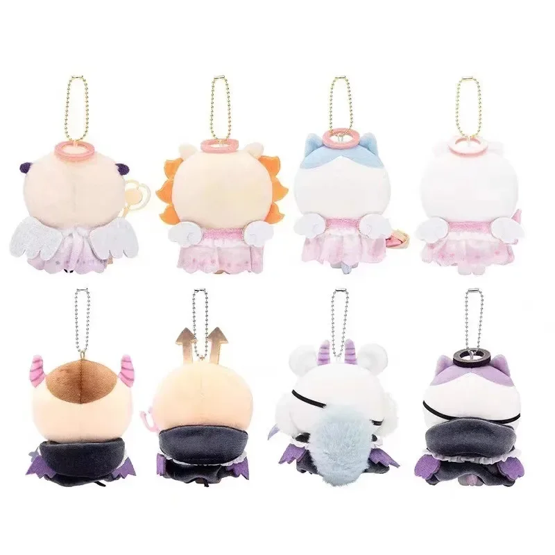 Kawaii Anime Angel Devil Chiikawa Rakko Hachiware Usagi Momonga Plush Keychain Pendant Keyring Charm Jewelry Decor Gift for Kids