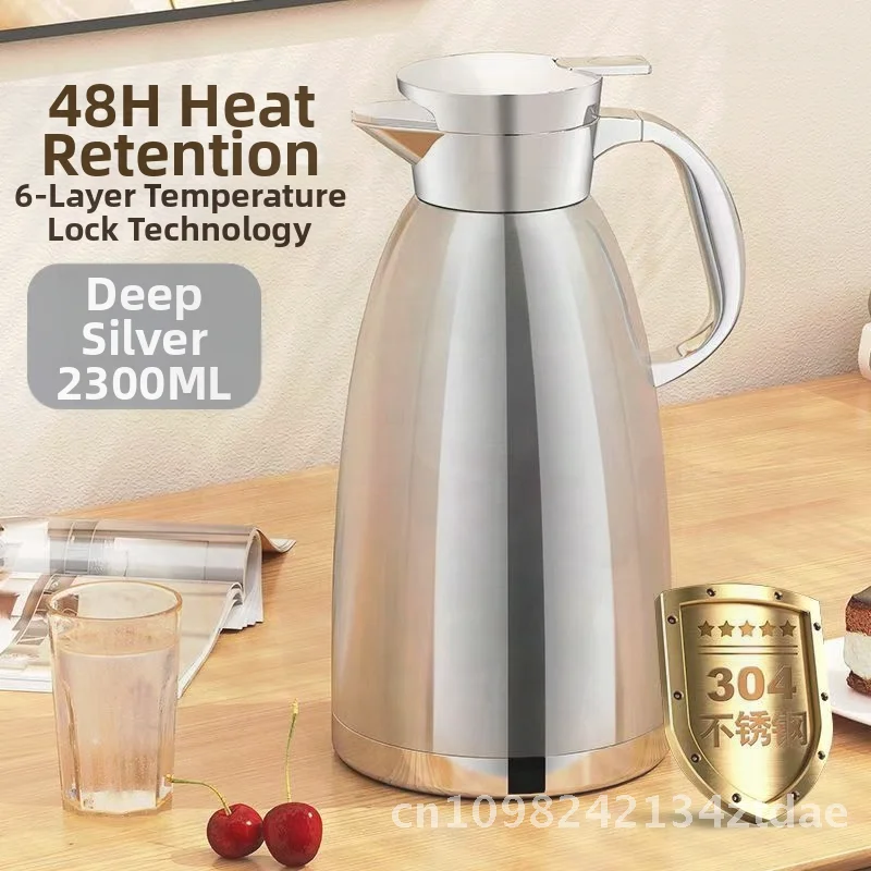 

Теплоизоляционный горшок из нержавеющей стали 304, большой емкости для домашнего коммерческого использования, теплый чайник для чайника с подогревом