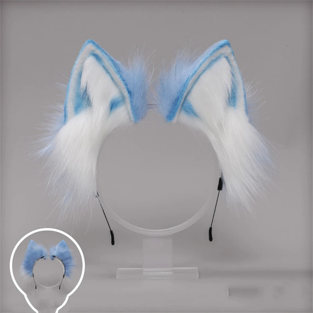 Lolita-Diadema con orejas de gato para fiesta nocturna, bonitos aros de pelo con orejas de zorro y gato, diadema de felpa, accesorios para el cabello Kawaii