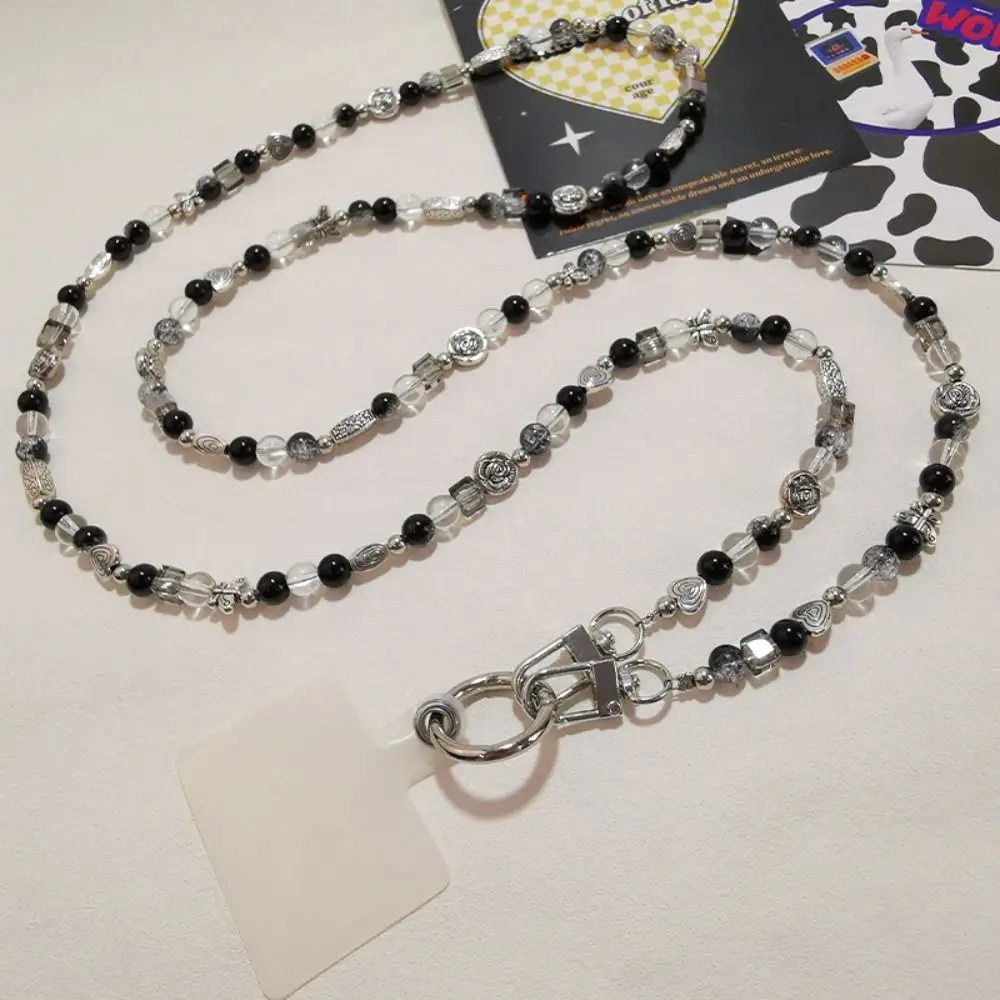 

Love Heart Beaded Crossbody Phone Chain Anti Loss Long-style Mobile Phone Crossbody Strap Sweet Universal Phone Neck Straps