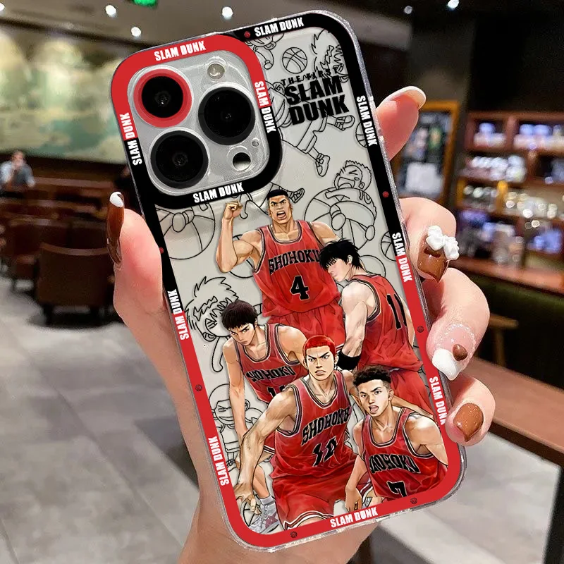 Slam Shohoku Dunk Phone Case For iPhone 16 15 14 13 12 11 Mini Pro Max X XR XSMax 7 8 Plus SE20 Transparent Cover image 3