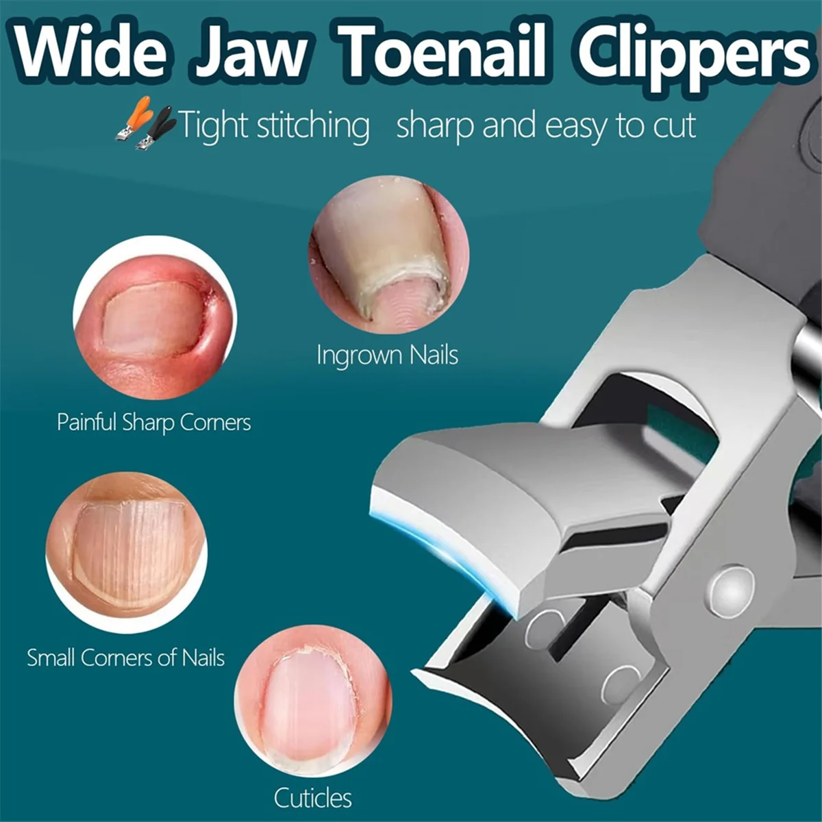 

ABIT Wide Jaw Opening Anti-Splash Slanted Nail Clipper,No Splash Nail Trimmer for Men,Slanted Nail Clippers,2pcs Ingrown Nail
