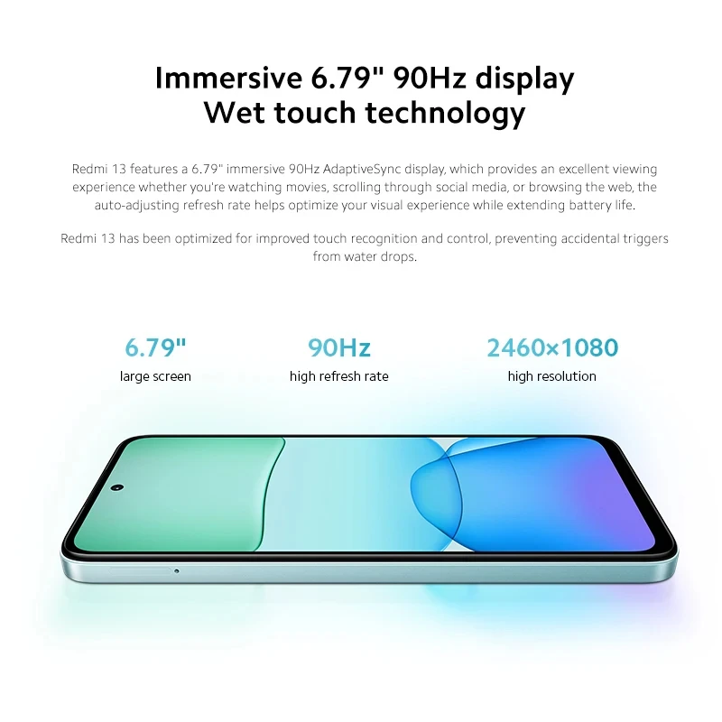 Смартфон Xiaomi Redmi 13 8 + 256 ГБ Super Clara 108MP Камера MediaTek Helio G91-Ultra 6,79 "FHD + DotDisplay Аккумулятор 5030 мАч 33 Вт