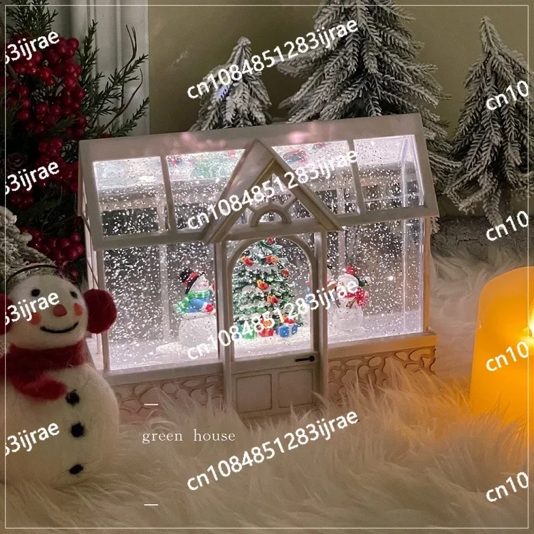 

Green house * heavy industry export foreign trade romantic atmosphere glass flower house christmas music lights snow pendulum