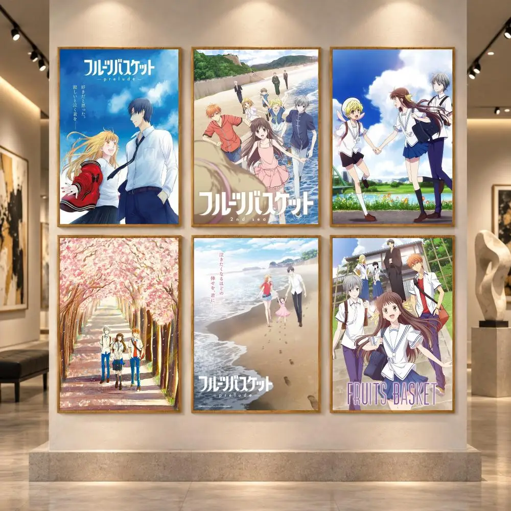 Anime F-Fruits Basket Poster Stickers Self-Adhesive Mural Wall Art Decals for Bedroom Living Room Home Painting Decor Gift