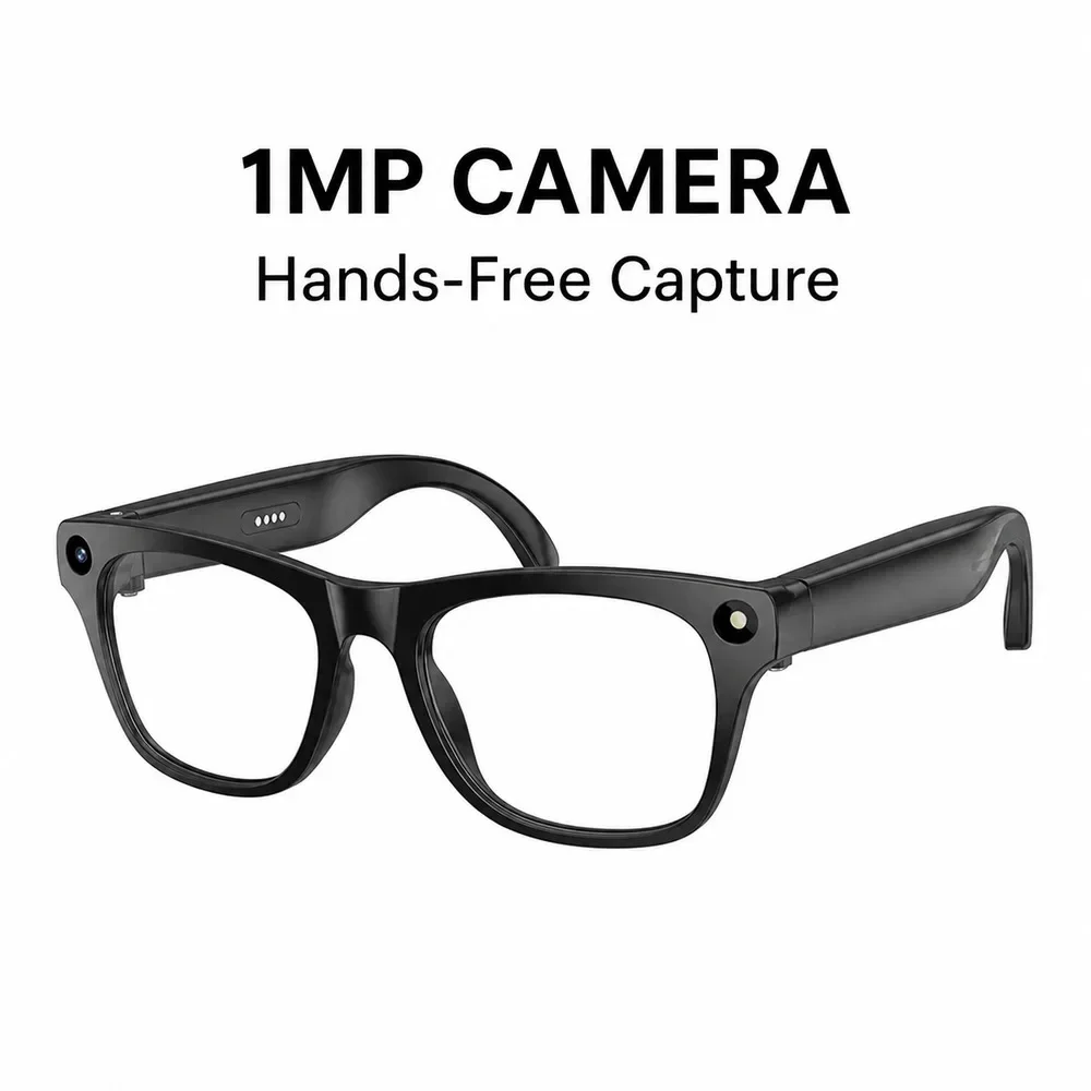 Smart Camera Glasses Bluetooth Audio Hands Free Calling Photo Recording AI Translation App Clear Or Dark Lens 06
