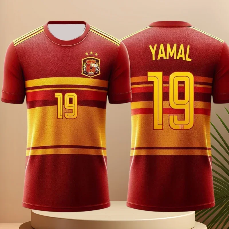 2025 Spain Jersey Yamal Football Training Jersey 3D Printed Quick Drying Men's Team Uniform Top Can Be Customized