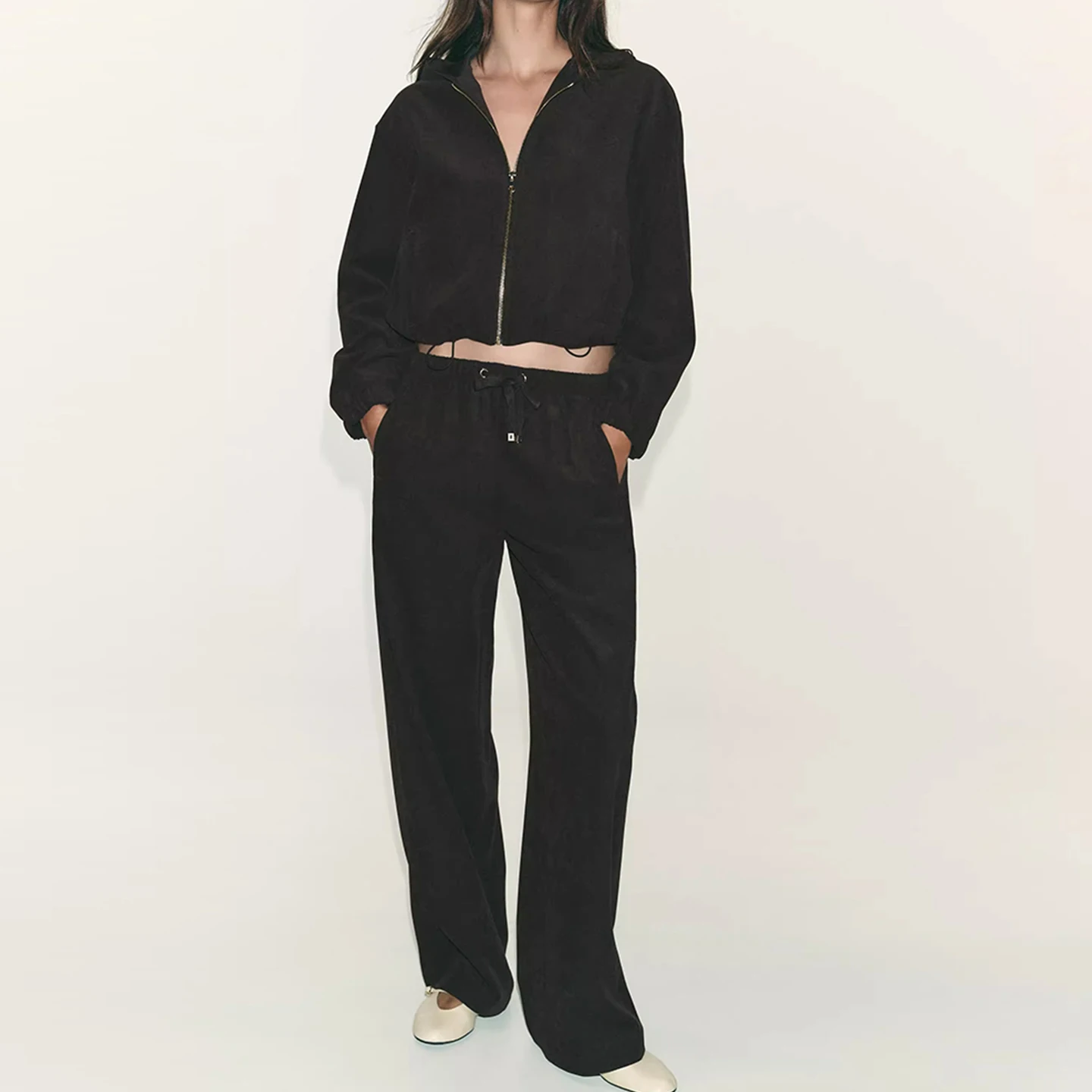 Frauen Faion Sweatirt Breite Bein Hosen Elastische Herbst Neue Ankunft Zwei Stück Set Z Marke Bequeme Streetwear