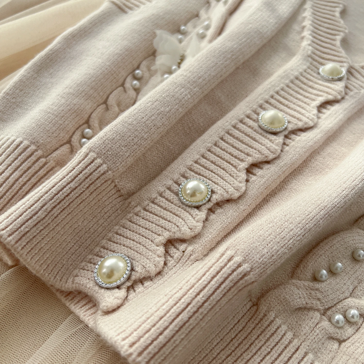 Chic vintage lavorato a maglia a maniche lunghe pieghettato Elegante fata moda coreana Boho Sundress abbigliamento donna Abito lungo