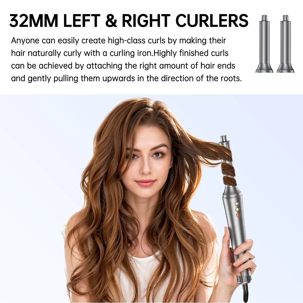 5 in 1 Hair Dryer,Multi Styling Tool,Straightener & 32mm Curling 300 Million Negative Ions Hair Care 1-3 Mins Quick Drying Gifts image 4