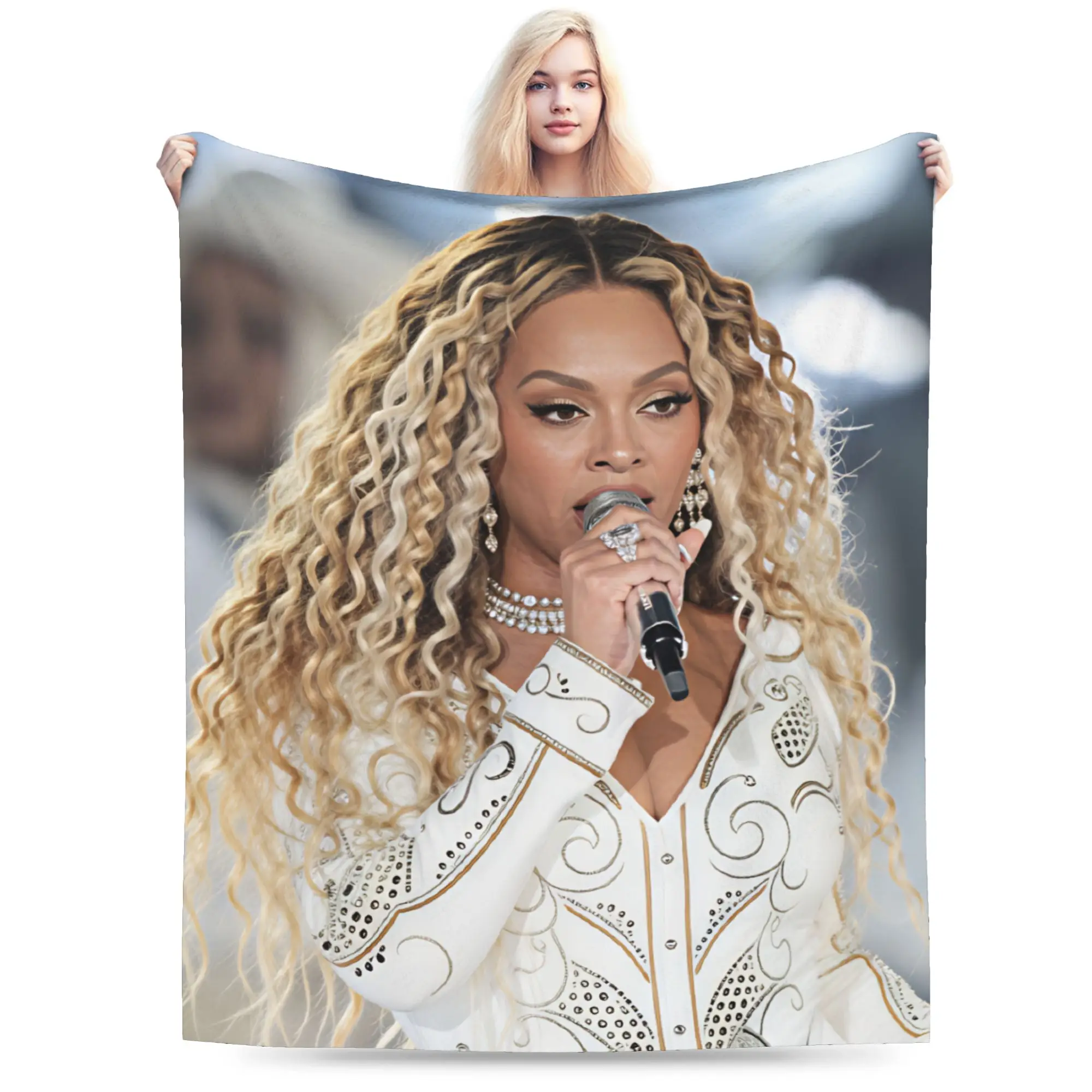 Pop Music Beyonce  Blanket Quality Super Soft  Throw Blanket Winter Boy Girl Living Room Comfortable Bedspread