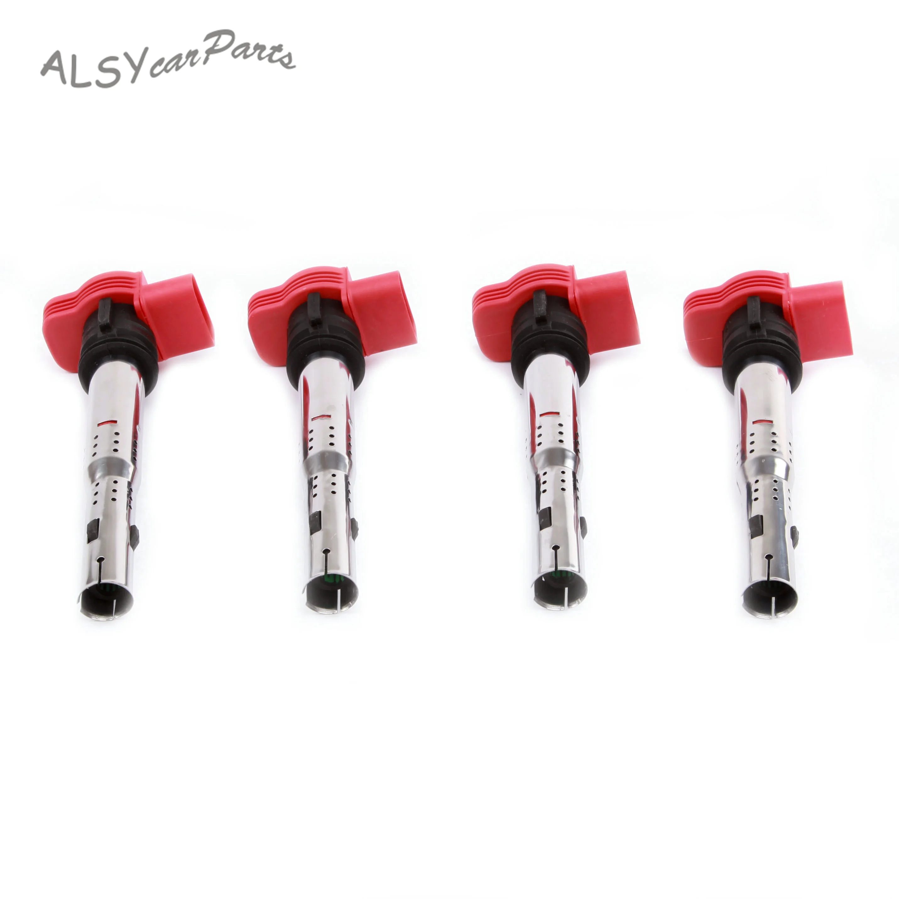 06E 905 115 E Car Start Red Ignition Coil 4pcs for Audi R8 A4 A6 S4 S5 S6 S8 Q5 Q7 V6 3.0L VW Touareg Porsche Cayenne Panamera