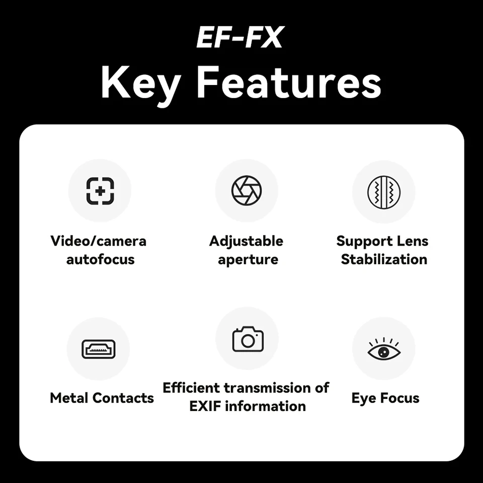 7artisans EF-FX Autofocus Lens Adapter for Camera Photography Accessories for Canon EF to Fujifilm XF Mount XT-100 XT-30 XE4