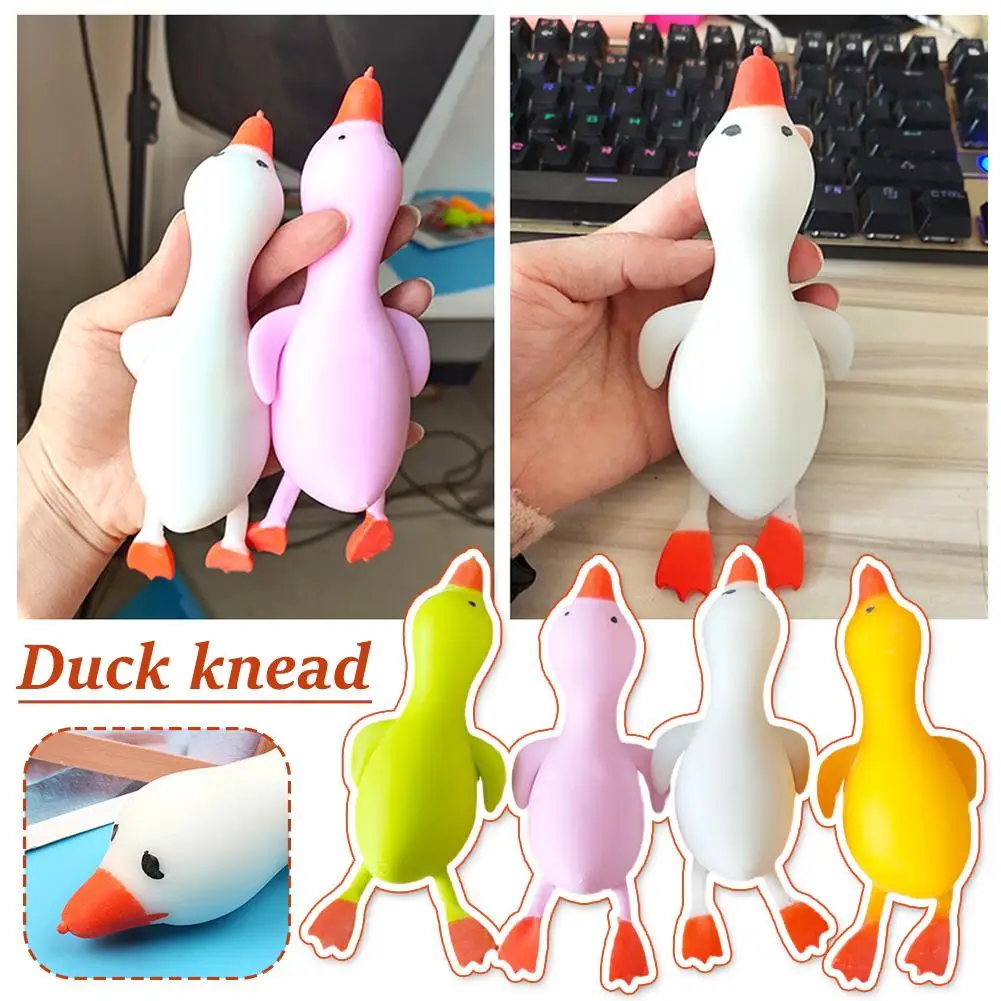 Tpr antiestresse pato squeeze brinquedos ganso macio bonito kawaii animais ventilação brinquedos para crianças adultos descompressão estiramento brinquedos a6d1