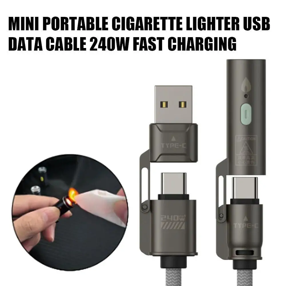 

4-in-1 Charging Cable 240W Fast Charging & 480Mbps Data Transfer Ignition Features Outdoor & Emergency Ready Nylon Material