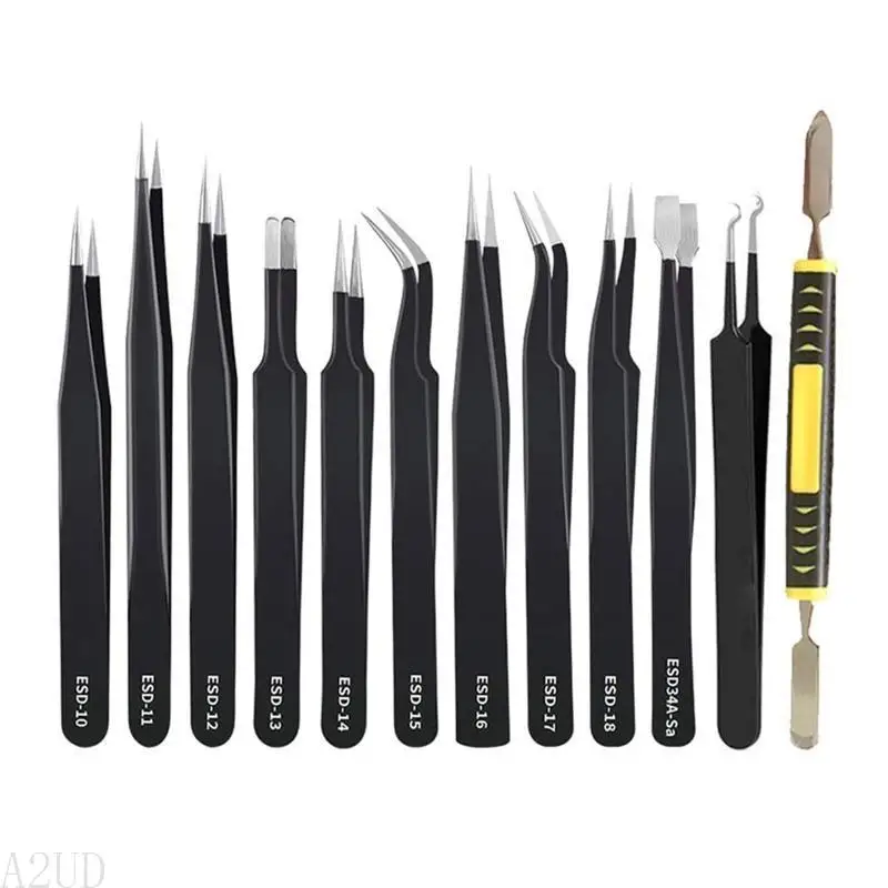 

A2UD Hardness Strengthed Tweezers with Storage Bag for Circuit Board Repairing, Computer Repairing Medical & Laboratory Works