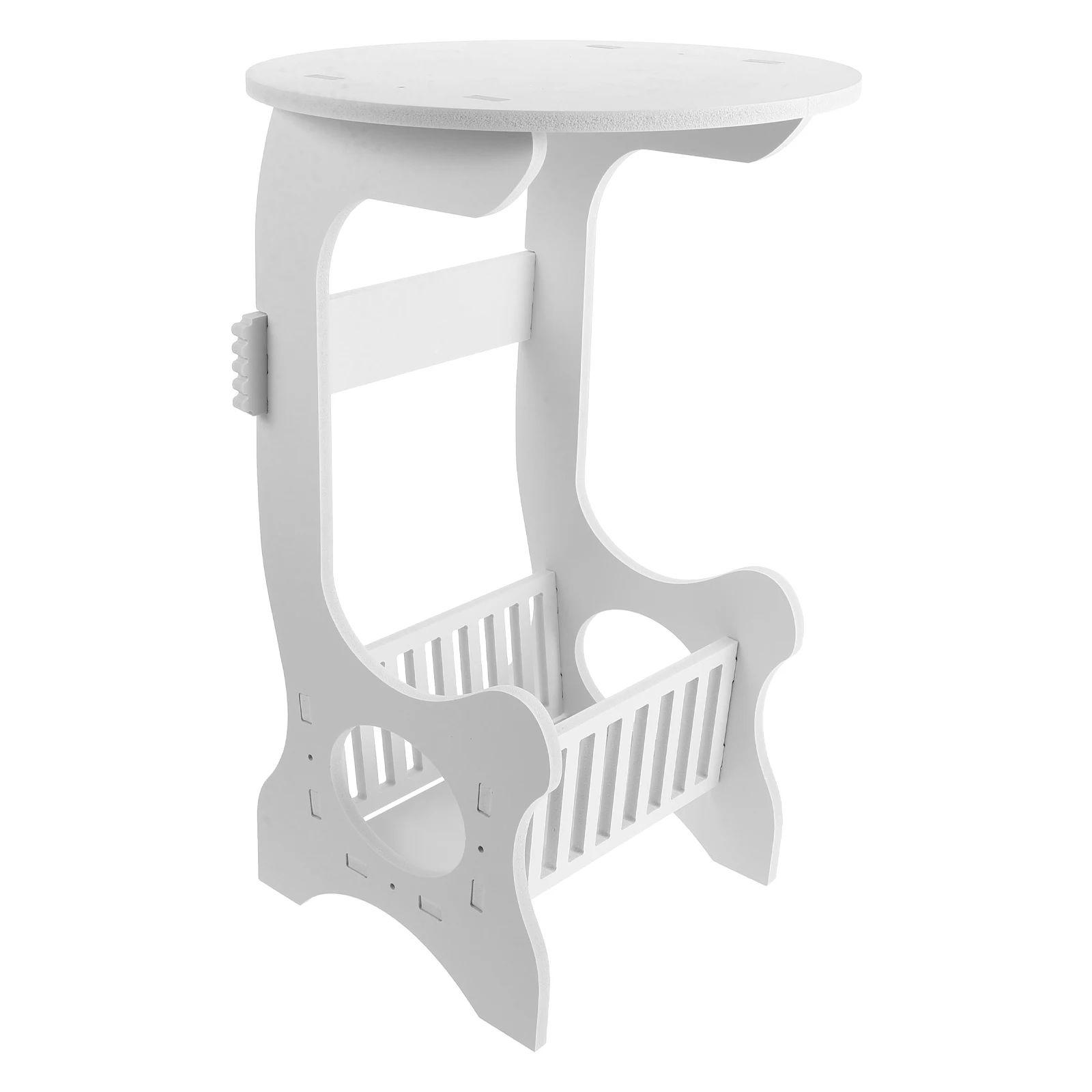 

Round White Table Small End for Bedroom Living Side Coffee Night Bedside Storage Versatile SpaceSaving Stylish Minimalist Sofas