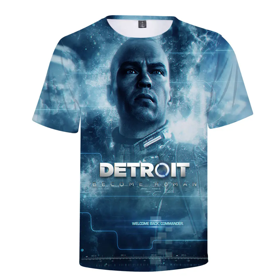 2018 Detroit Become Human Summer Cool T shirt Men/Women Short Sleeve 3D Printed Fashion T-shirt Detroit Casual Tops and Tee