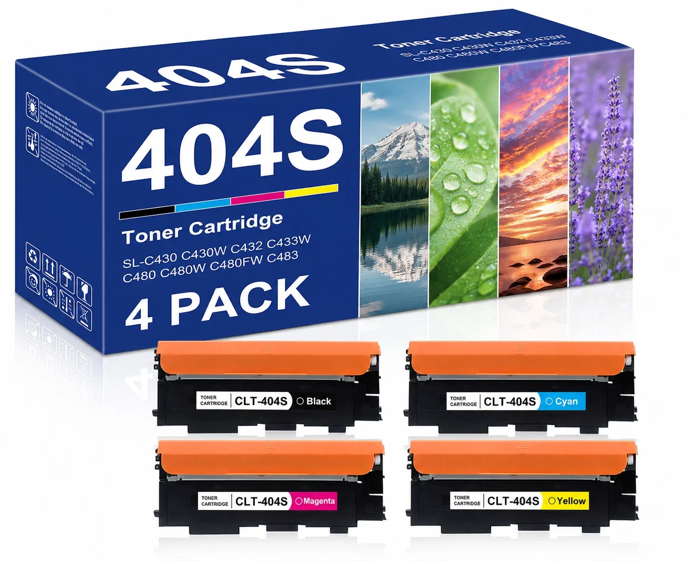 4PK CLT 404S Toner Cartridge CompatiblE For 404S Xpress C480FW C480W