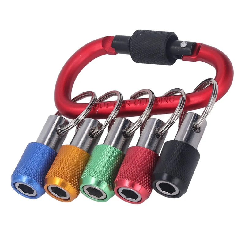 1/4 Bit Holder, Oxidation Resistant Good Compatibility Magnetic Socket Holder Metal Carabiner Portable Plating