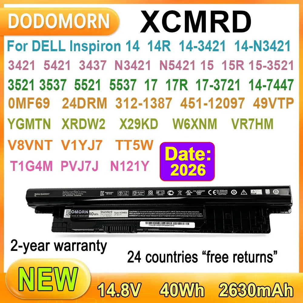 New Laptop Battery For DELL Inspiron 14 14-3421 14-5421 3421 5421 3437 N3421 N5421 15R 17R Latitude 14/15 3000 Vostro 2421
