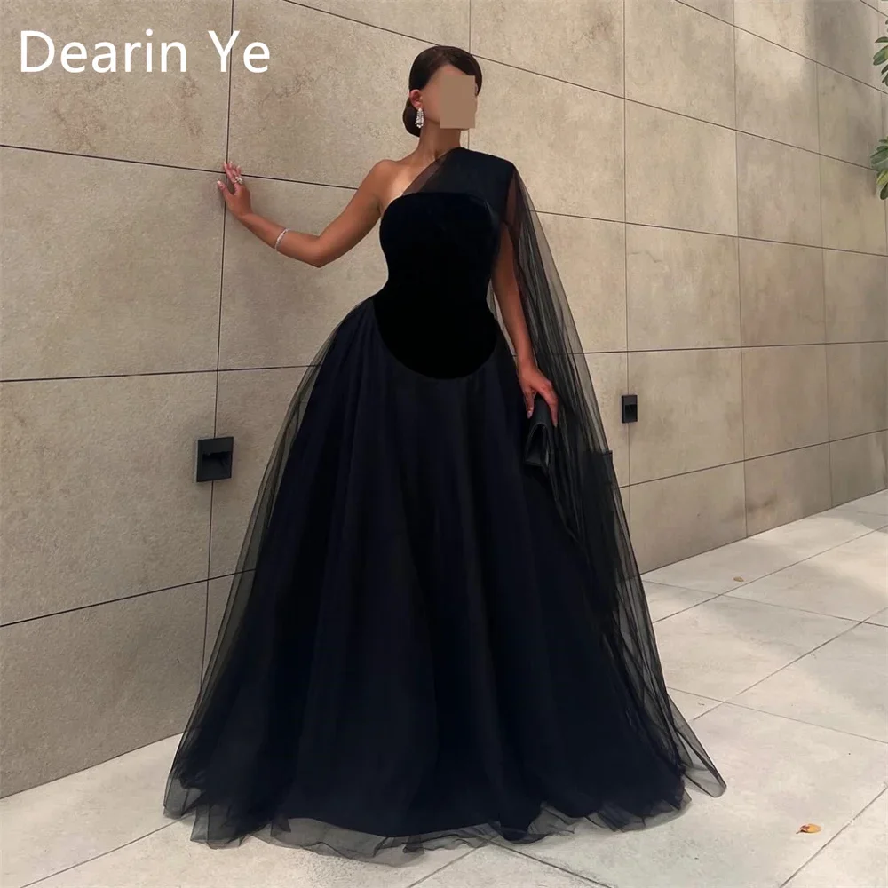 ที่กําหนดเองชุดราตรี Dearin One-Shoulder Ball ความยาวกระโปรง Layered Draped Tulle Bespoke โอกาสอย่างเป็นทางการ Saudi