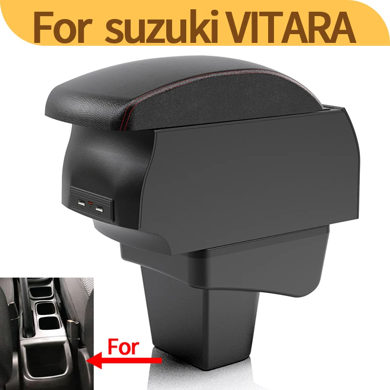 

Подлокотник для Suzuki Vitara, предназначенный для подлокотника автомобиля, контейнер для хранения, автомобильные аксессуары, интерьер, USB, простая установка
