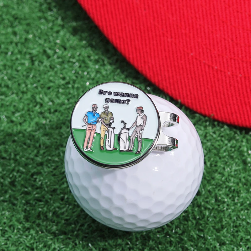 Golf Ball Marker Hat Clip Cartoon Creative Magnetic Clips for Baseball Cap Brim Metal Alloy Accessories Gift for Golfer Friends