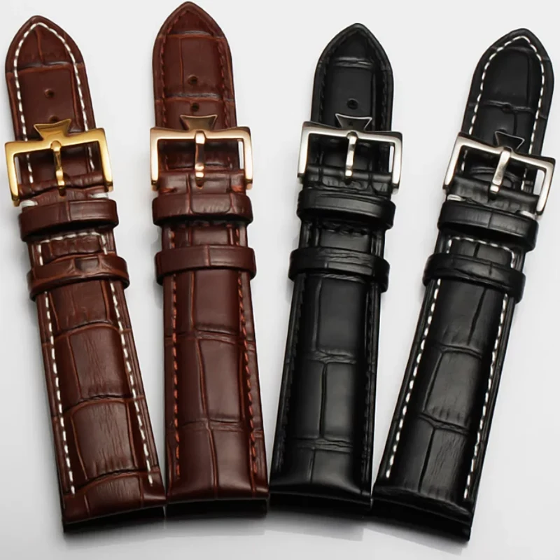 Bracelet de montre en cuir véritable de qualité supérieure, remplacement pour Vacheron Constantin Patrimony VC, bracelet en cuir de vache noir et marron, 21mm 22mm