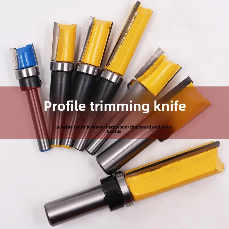 Woodworking Straight Router Bit with Ball Bearing, Precision Flush Trim Bit for Groove Cutting & Edge Finishing