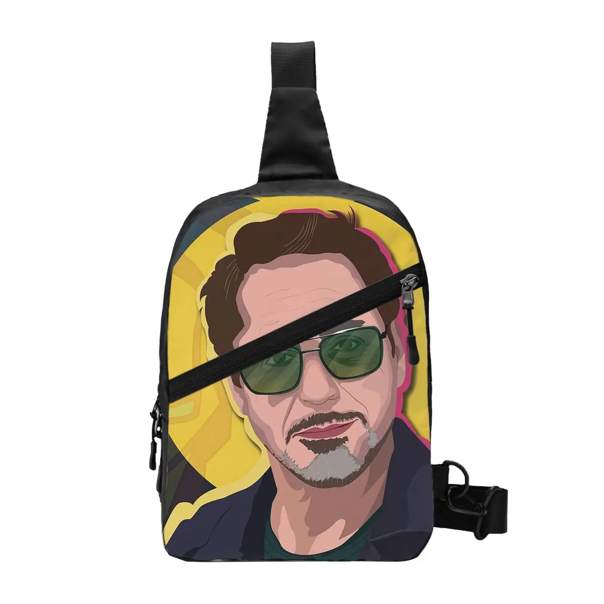 

Robert Downey Jr Chest Bag Men Sling Crossbody Backpack Chest Bag Traveling Hiking Daypack Shoulder Bag